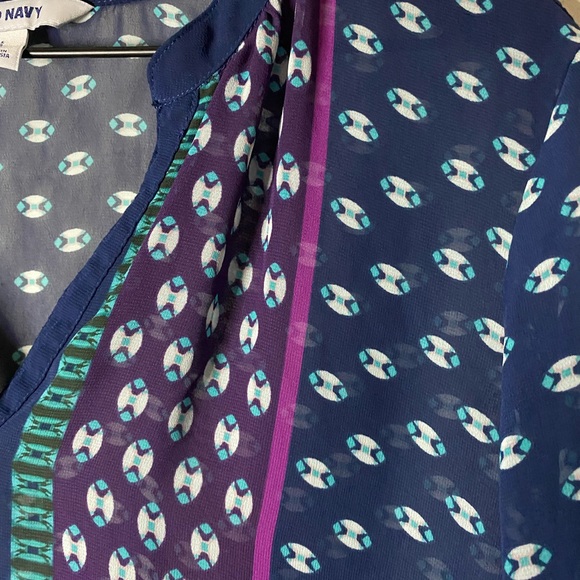 Old Navy Modern Boho Printed Peasant Blouse Size L - Picture 6 of 7